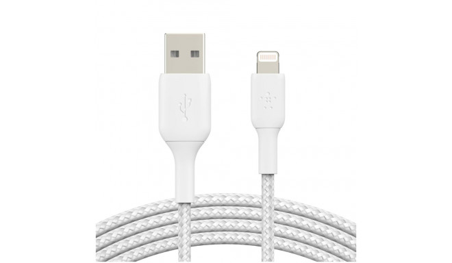 Belkin BOOST CHARGE™ Lightning - USB-A kaabel punutud, 3m, valge