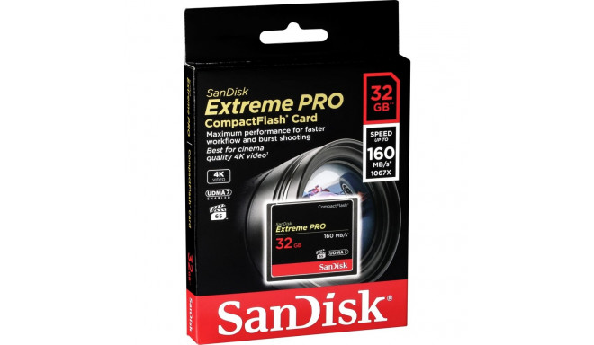 SanDisk 32 GB Extreme Pro Compact Flash (CF) mälukaart