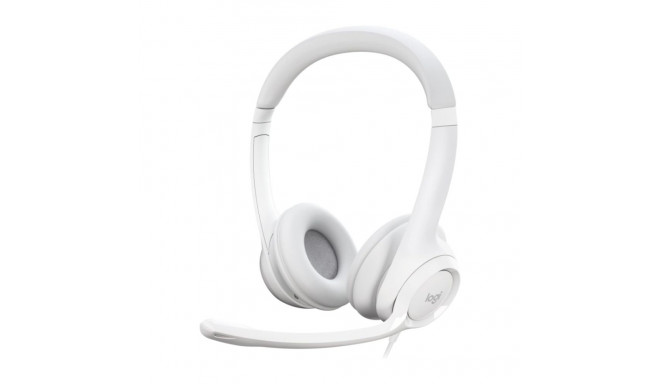 Logitech H390 USB Computer Headset Wired Headphones, USB Type-A, Off-white