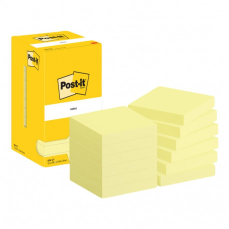Märkmepaber 76x76mm POST-IT kanaari kollane 12x100 lehte