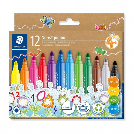 Viltpliiatsid STAEDTLER Noris Jumbo 12 värvi