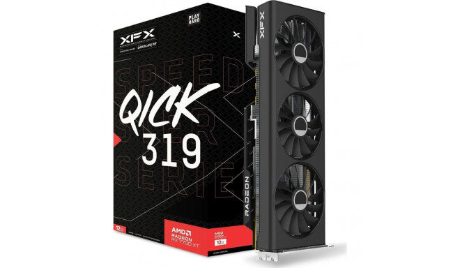 XFX Speedster QICK 319 Radeon RX 7700 XT must Edition 12GB GDDR6 graafikakaart