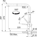 TAP ARM ATLAS NEO PULL SIDE GOLD