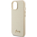 GUESS case for IPHONE 13 / 14 / 15 GUHCP15SPGMCSD (Glitter Glossy Script) gold