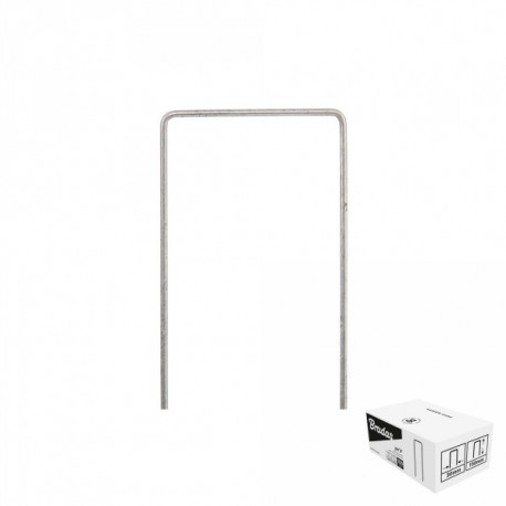 Tsingitud metallist tihvt "U" kujuga 100tk, laius 7cm / kõrgus 15cm / BOX