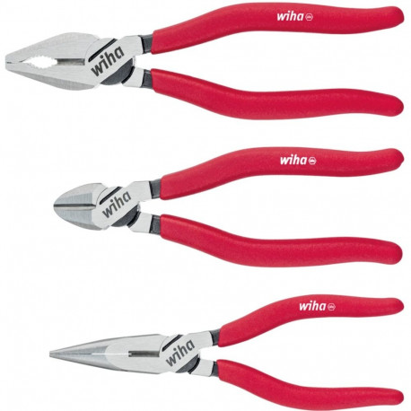 Wiha pliers set Classic, 3-piece (red)