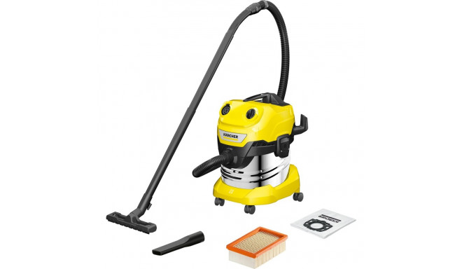 Kärcher WD 4 SV-20, wet/dry vacuum cleaner (yellow/stainless steel)
