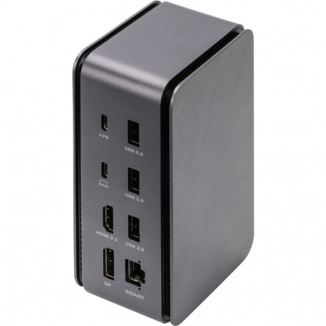 Digitus USB4 docking station 8K, USB Type-C (grey/black, HDMI, DP, USB-A, USB-C, USB4, 3.5mm, SD/Mic