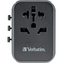 Verbatim universal travel adapter UTA-03, travel plug (black/silver, 2x USB-A, 3x USB-C) Verbatim universal travel adapter UTA-03, travel plug (black/silver, 2x USB-A, 3x USB-C)
