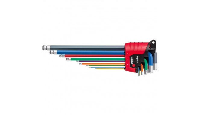 Wiha L-key set in ErgoStar holder, screwdriver (multi-colored, 9 pieces, MagicRing holding function)