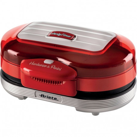Hamburger-Grill Party Time (rot/silber, 1.200 Watt, 50's Style)