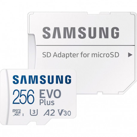 SAMSUNG EVO Plus 256 GB microSDXC (2024), memory card (white, UHS-I U1, Class 10, V10, A1)