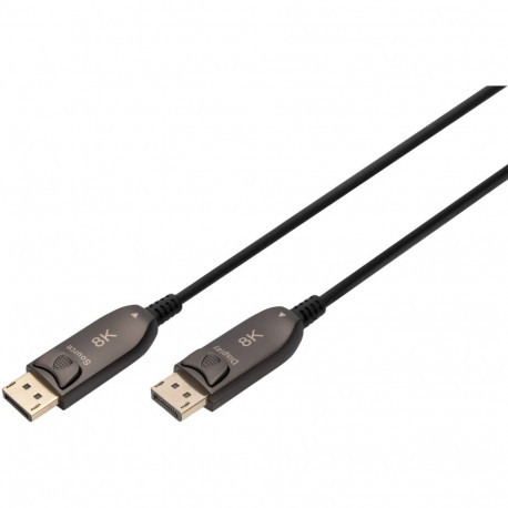 AOC DisplayPort hübriidne fiiberoptiline kaabel UHD 8K 15m, must