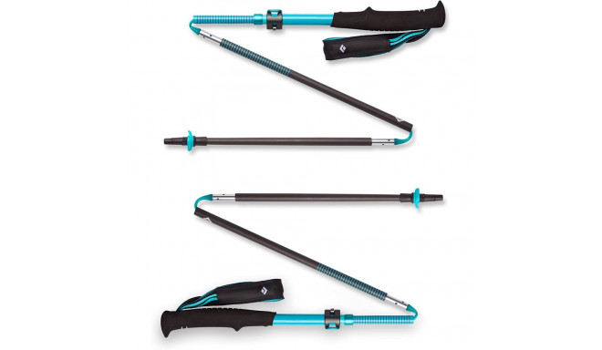 Black Diamond Womens Distance Carbon FLZ Trekking poles, fitness equipment (turquoise, 1 pair, 95-11