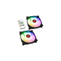RAIJINTEK EOS 12 RBW ADD -2 120x120x25, case fan (black/transparent, 2 pieces, without controller)