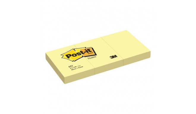 Note paper 38x51mm POST-IT 653 yellow 3x100 sheets