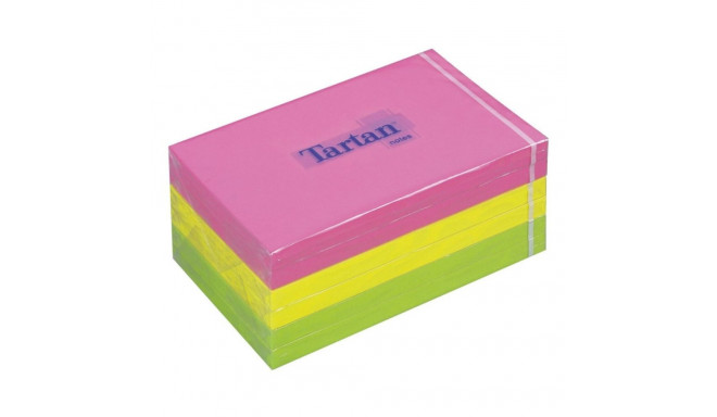 Note paper 76x76mm TARTAN neon colors 6x100 sheets