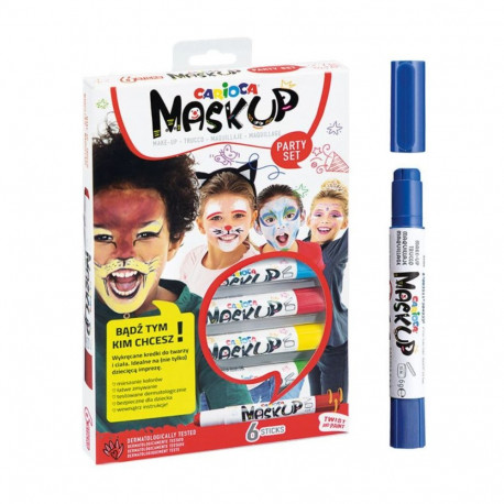Viltpliiatsid näovärvid CARIOCA Face 6 värvi mahapestavad