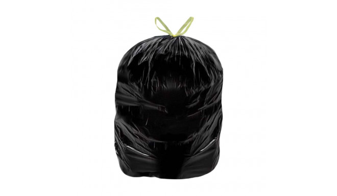 Garbage bag with strings 35L (520x620mm) LDPE 30mic 15pcs/roll black
