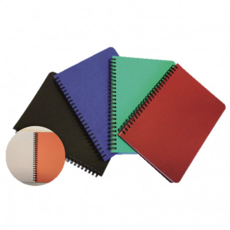 Kaustik spiraalköites A7 ruuduline SMLT 96 lehte kartongkaaned värvivalik