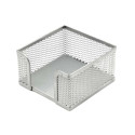 Märkmepaberite hoidja lauale FORPUS 10,5x10,5cm metallist hõbedane