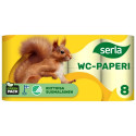 Toilet paper 3-ply SERLA Squirrel 8rl yellow