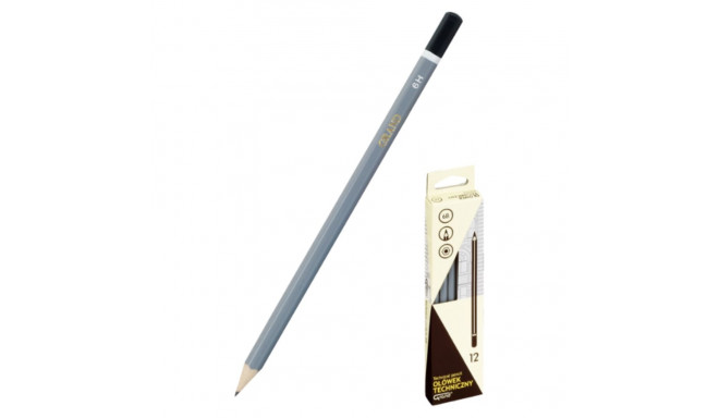 Harilik pliiats GRAND H teritatud kummita 12tk/pk