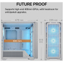 COUGAR | MX600 White | PC Case | Mid Tower / Mesh Front Panel / 3 x 140mm + 1 x 120mm Fans / Transpa