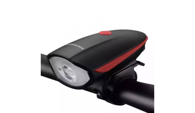 Bicycle electronic bell and light Rockbros 7588 (black and red)