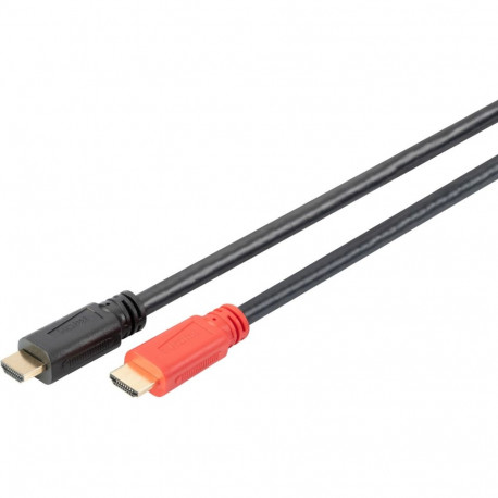 HDMI High Speed Kabel, mit Verstärker (schwarz/rot, 20 Meter)