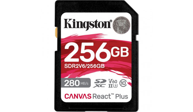 Kingston Canvas React Plus 256 GB SDXC, memory card (UHS-II U3, Class 10, V60, A1)