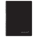 Folder in spiral binding A5 MEMO square plastic covers black 60 sheets