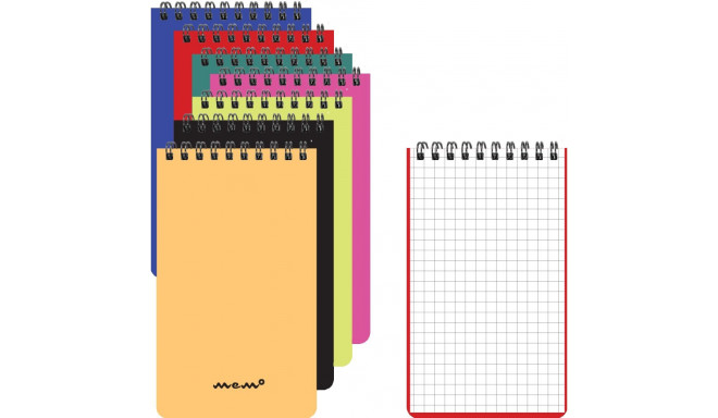 Notepad in spiral binding A6 MEMO square color selection 60 pages