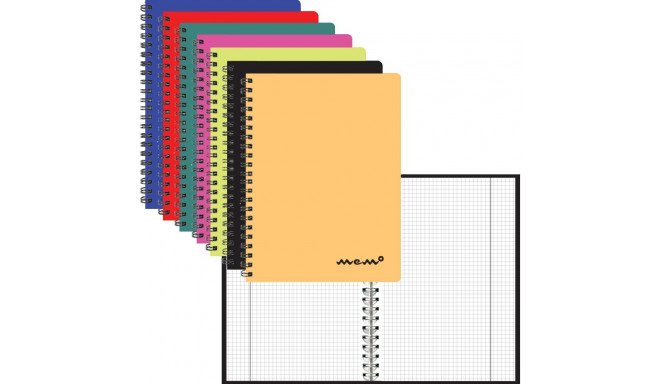 Kaustik spiral binding A5 grid colored plastkaaned MEMO 60 sheet