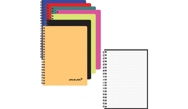 Folder in spiral binding A6 MEMO checkered color selection 60 pages