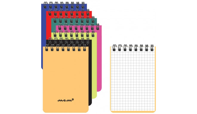 Notepad in spiral binding A7 MEMO square 60 pages color selection