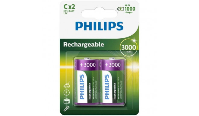 Philips HR14 C 3000mAh rechargeable batteries 2 pcs.