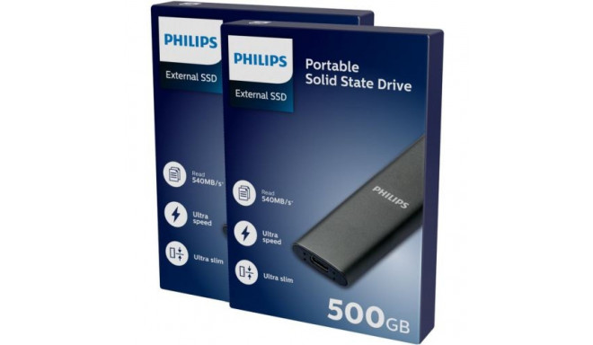 Philips External SSD 500GB Ultra speed Space grey