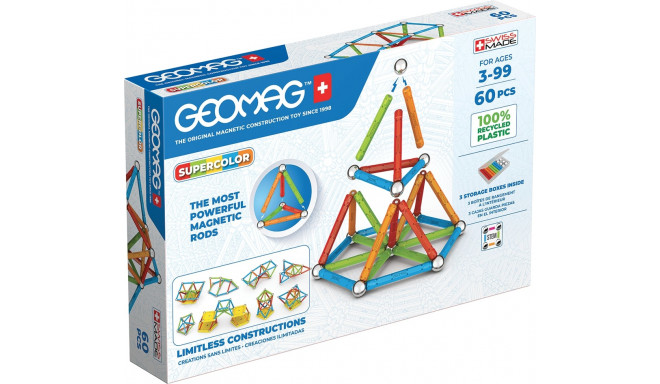 Geomag Supercolor Panels Recycled magnetkonstruktor, 60 osa