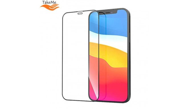 TakeMe HARD Keraamiline täispinnaline ekraanikaitseklaas Apple iPhone 12 Pro Max Must