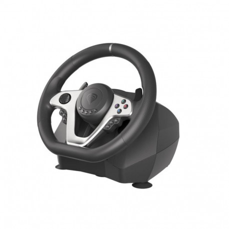 GENESIS Seaborg 400 Black, Silver USB Steering wheel + Pedals Nintendo Switch, PC, PlayStation 4, Pl