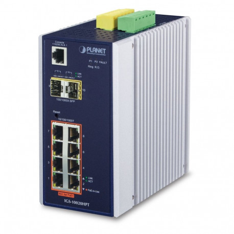 Planet IGS-10020HPT hallatav L2+ gigabit ethernet (10/100/1000) toite üle etherneti (PoE) must, valg