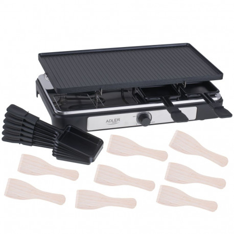Adler | Raclette - elektrigrill | AD 6616 | Laua | 1400 W | Must/roostevaba teras