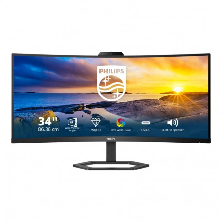 Philips monitor 34E1C5600HE/00 Windows Hello veebikaameraga 34" VA 21:9 100Hz 4ms 3440 x 1440 piksli