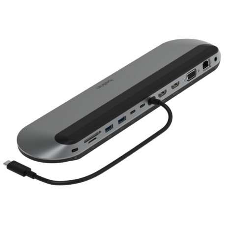 Belkin Connect 11-in-1 Universal Pro Dock USB-C-Hubi, 9 porttia, muistikortinlukijat