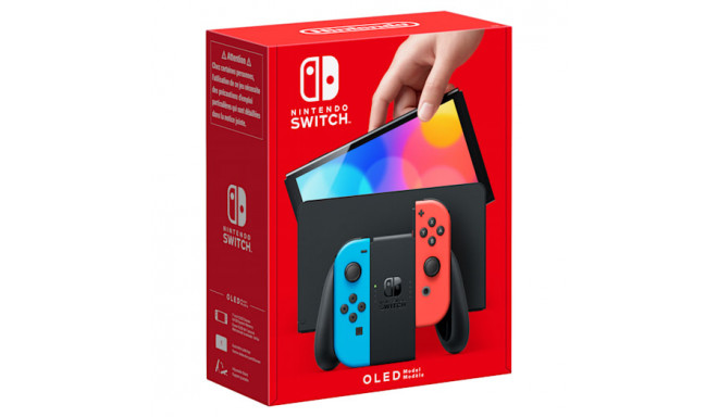 Nintendo Switch OLED -pelikonsoli, neonsininen / neonpunainen