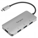 Targus USB-C 4-porttinen USB-A hub, harmaa