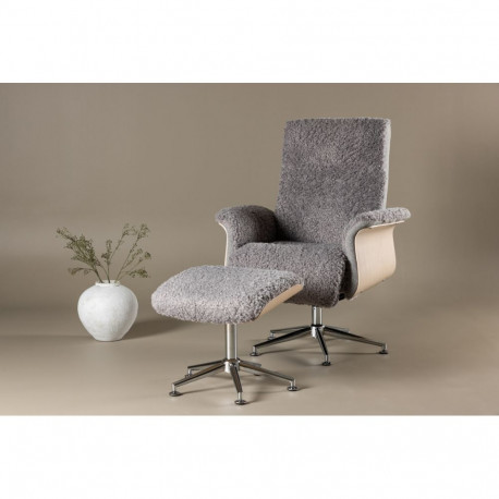 Tugitool Hagön jalatoega recliner, kroom/hall
