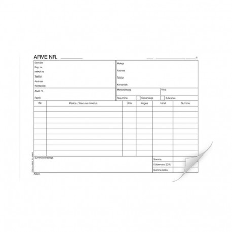 Blankett Arve A5 laiuti, isekopeeruv, 100 lehte CFB