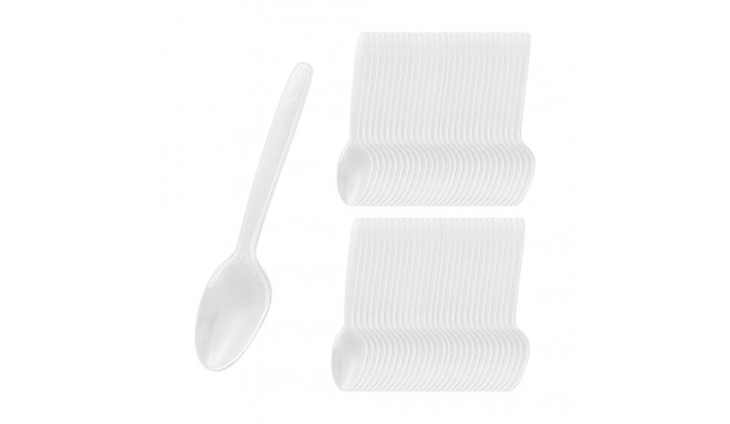 Coffee spoons, plastic, 15 cm, 100 pcs in a pack (reusable)